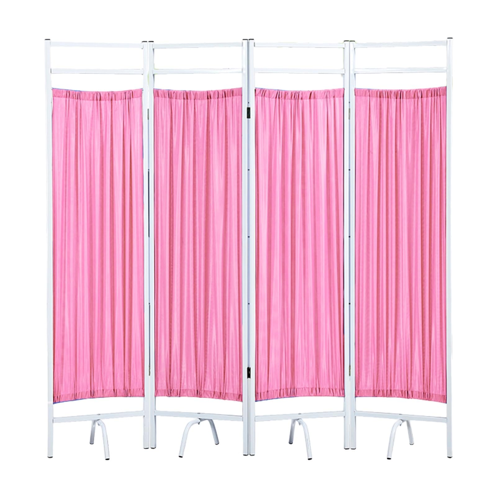 Room Divider, Freestanding Private Screen Wall Panel, Lightweight Folding Partition Fence for Home Renovation Beauty Parlor, Easy to Install (Color : Pink, Size : 18.2x70.9in-4 pcs)
