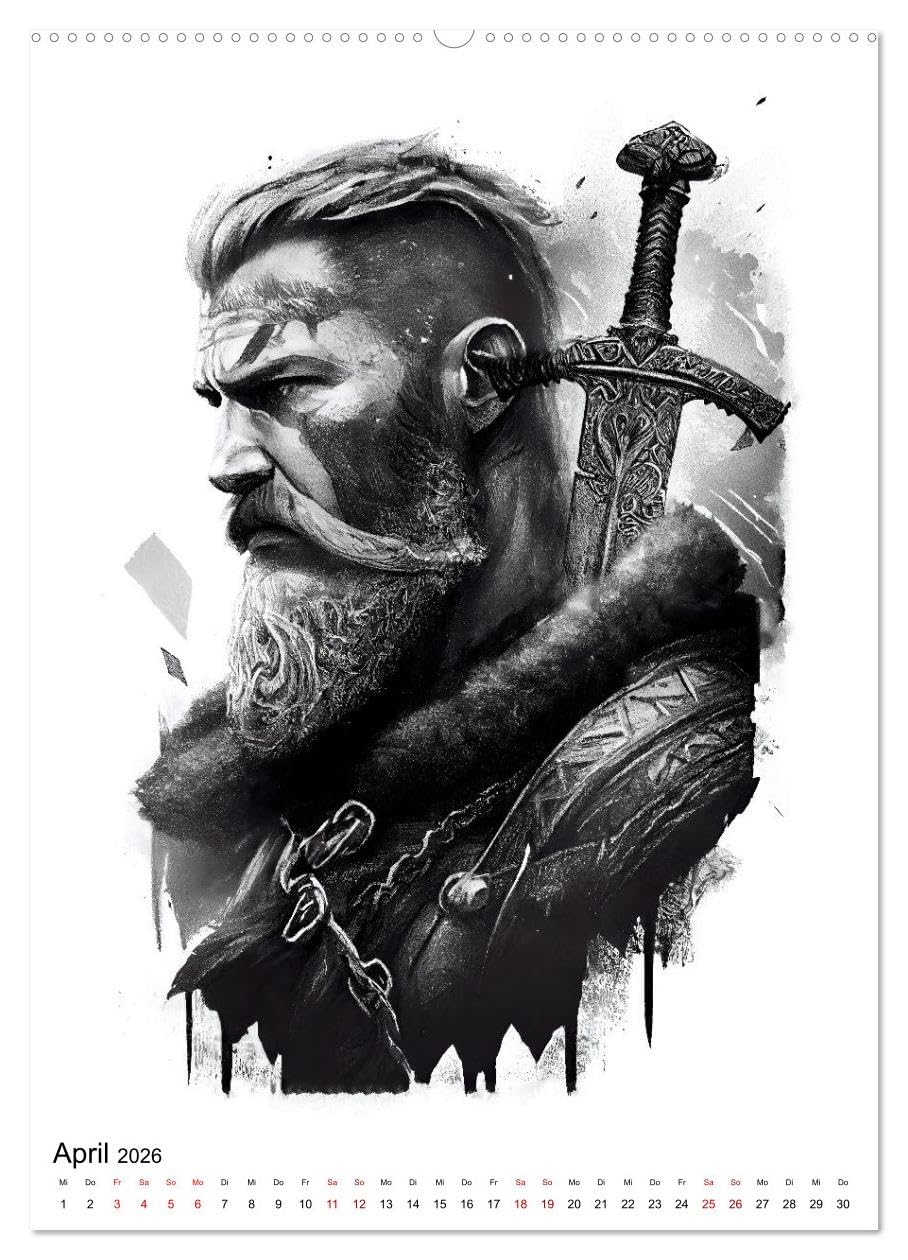Welt und Mythologie der Wikinger (hochwertiger Premium Wandkalender 2026 DIN A2 hoch), Kunstdruck in Hochglanz: Entdecke die faszinierende Welt und ... Wikinger - Monat für Monat (CALVENDO Kunst)