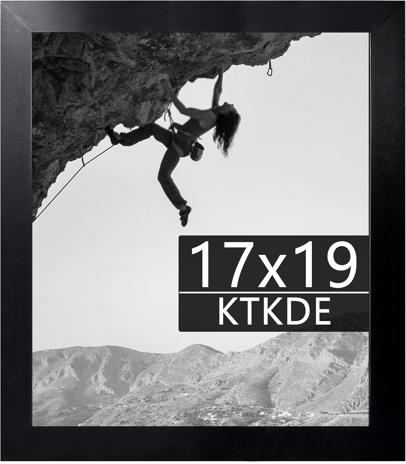 KTKDE 17x19 Poster Frame, Wall Gallery Picture Frames with Wooden frame for Horizontal or Vertical Wall Mounting Black 17x19-1Pack