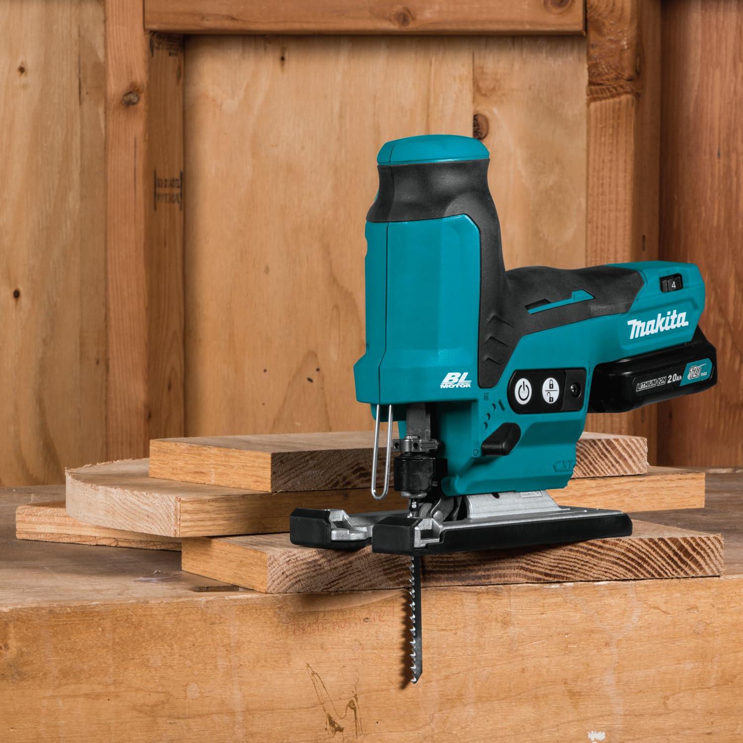 Makita, seghetto alternativo a batteria, JV102DZ 280W, 10.8V/senza batterie e caricabatterie