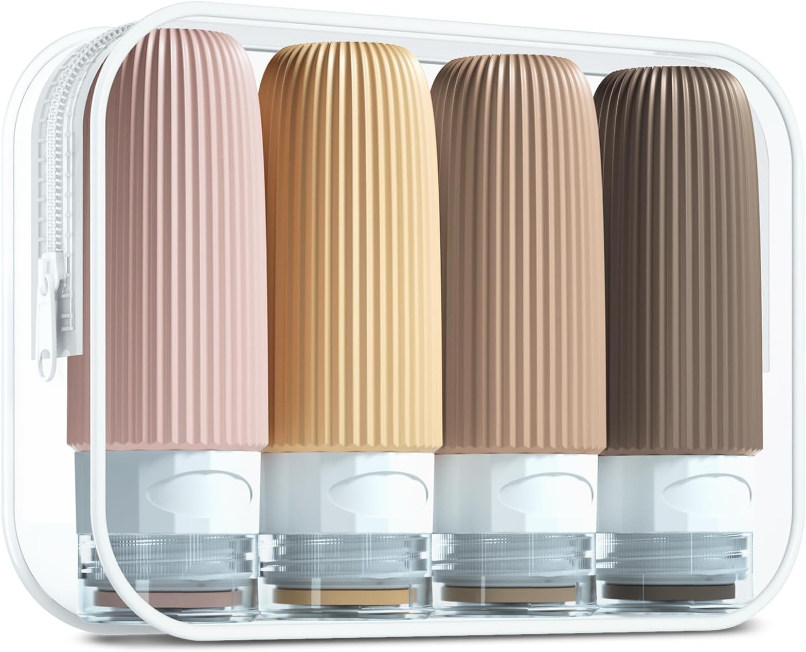 Gemice Travel Bottles for Toiletries,CAA Approved 60ml Silicone Travel Bottles,Leak Proof Squeezable Travel Size Containers,Travel Essentials for Lotion Soap Liquid Shampoo,BPA Free(4 Pack),Assorted