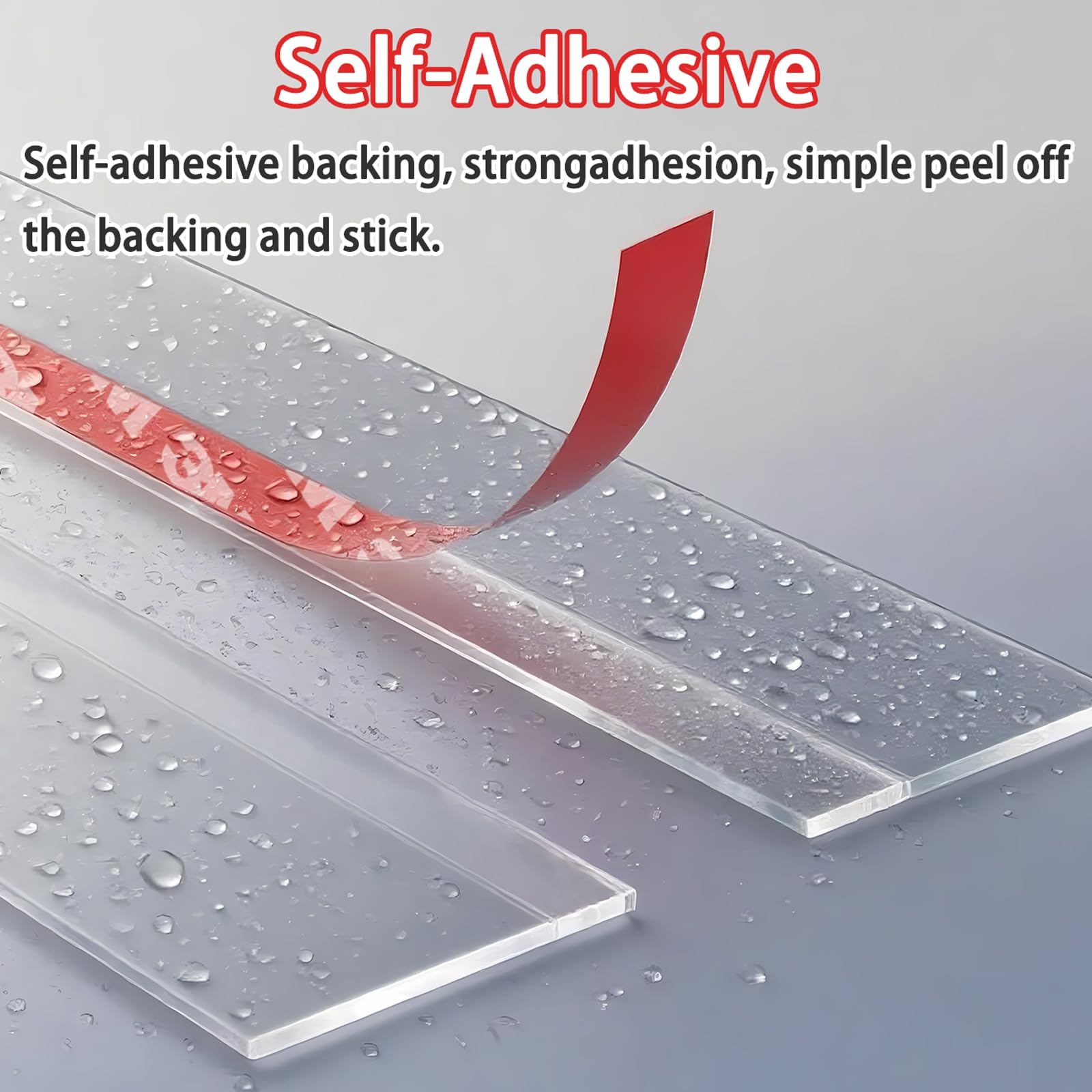Generico Guarnizione autoadesiva in Gomma Impermeabile per Bordi e Auto - Blocca Le infiltrazioni d'Acqua - Striscia Trasparente per finestre, 3,5 cm x 3,0 m - Resistente e Facile da installare