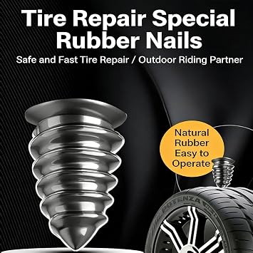 Self Sealing Tire Repair Screws,Tire Repair Rubber Nails Kit with 2 Sizes,2026 New Vacuum Phillips Head Tires Plug,Screw in Tires Plugs Heavy Duty,Fast Self-Service Tool for Car,Truck,Motorcycle (40)