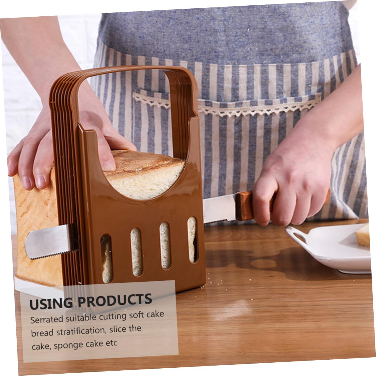 Cabilock Stainless Steel Bread Knife Cake Slicer Baking Tool Cake Cutter Serrated Blade