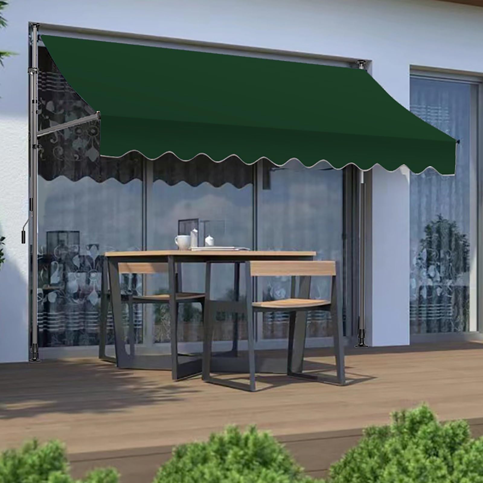 Auvent de terrasse rétractable et résistant au vent avec protection UV