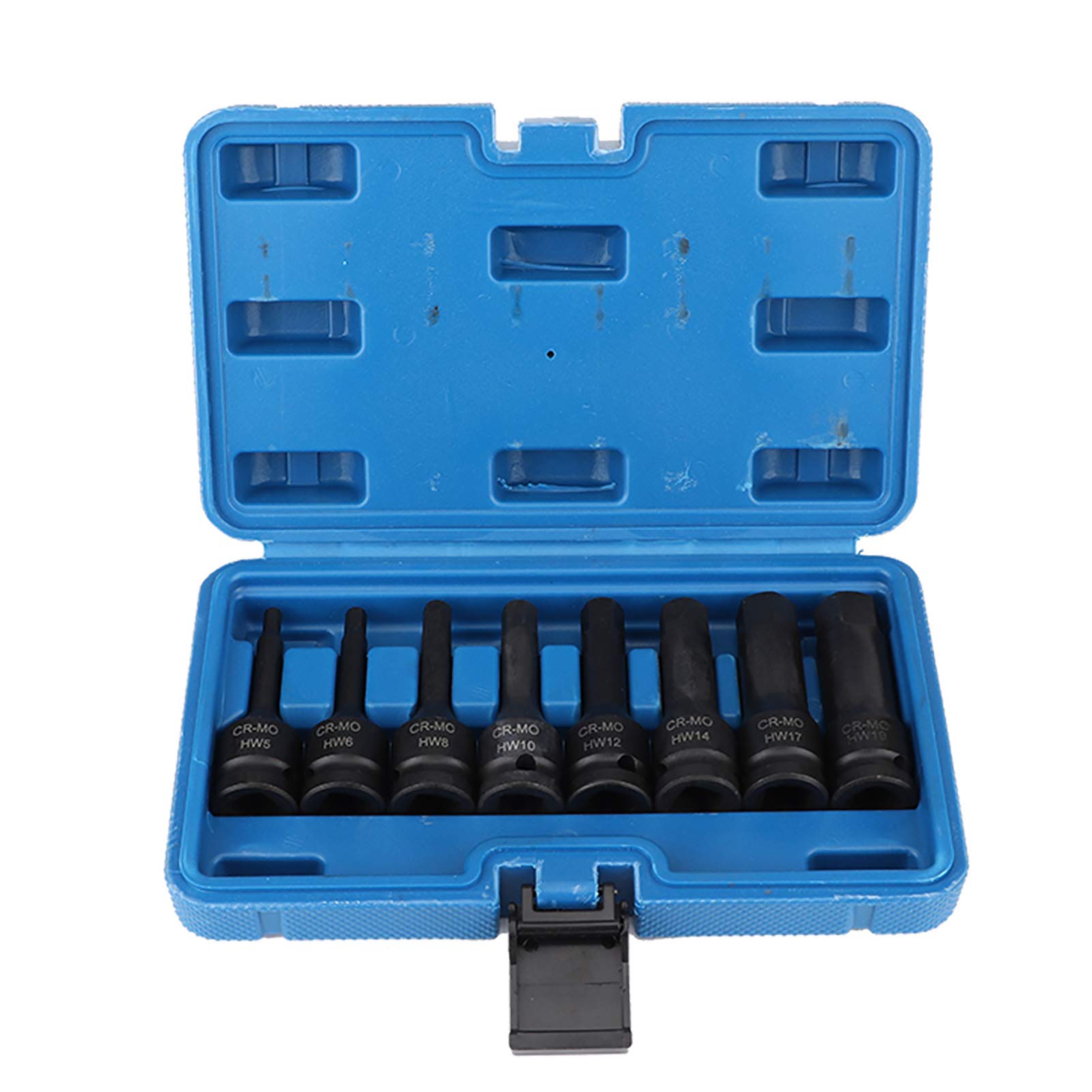 8 Pièces Coffret De Douille à Choc 6 Pans 1/2in, Entraînement Pneumatique Air Allen Clé Hexagonale Jeu De Douilles H5-H19 Prise Carrée Adaptateur De Tige D'extension