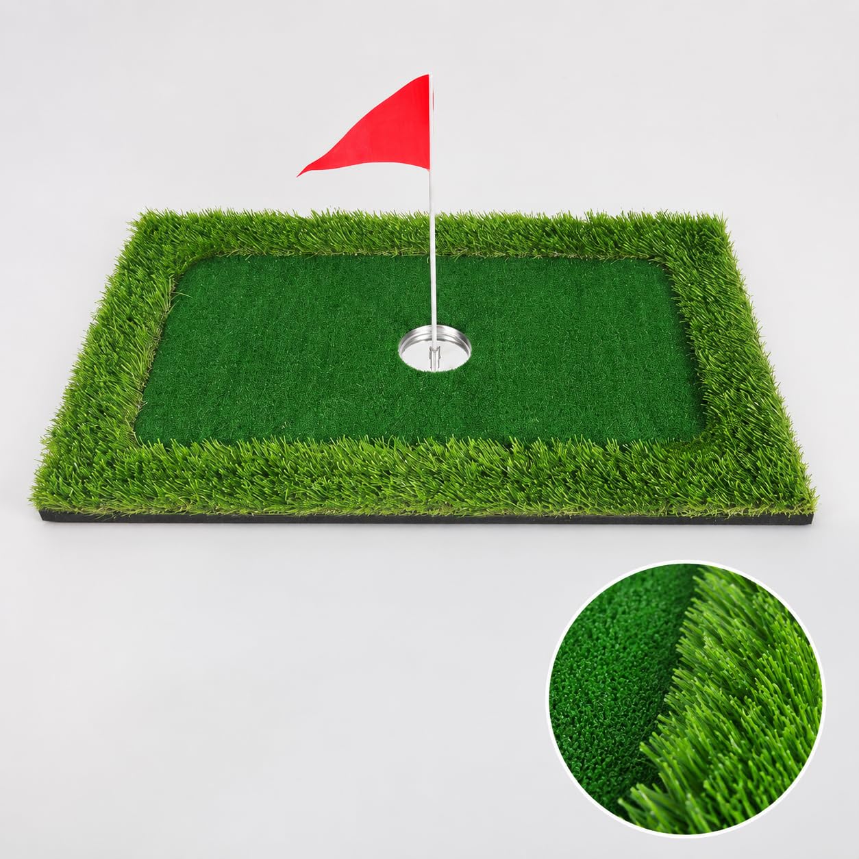 Golf Trainingsmatte Putting Matte Abschlagmatte Übungsmatte mit Realitätsnaher Unter Den Füßen Widerstandsfähiger Schaum für Wiederholte Schwünge Und, 60 * 90cm ohne Rand