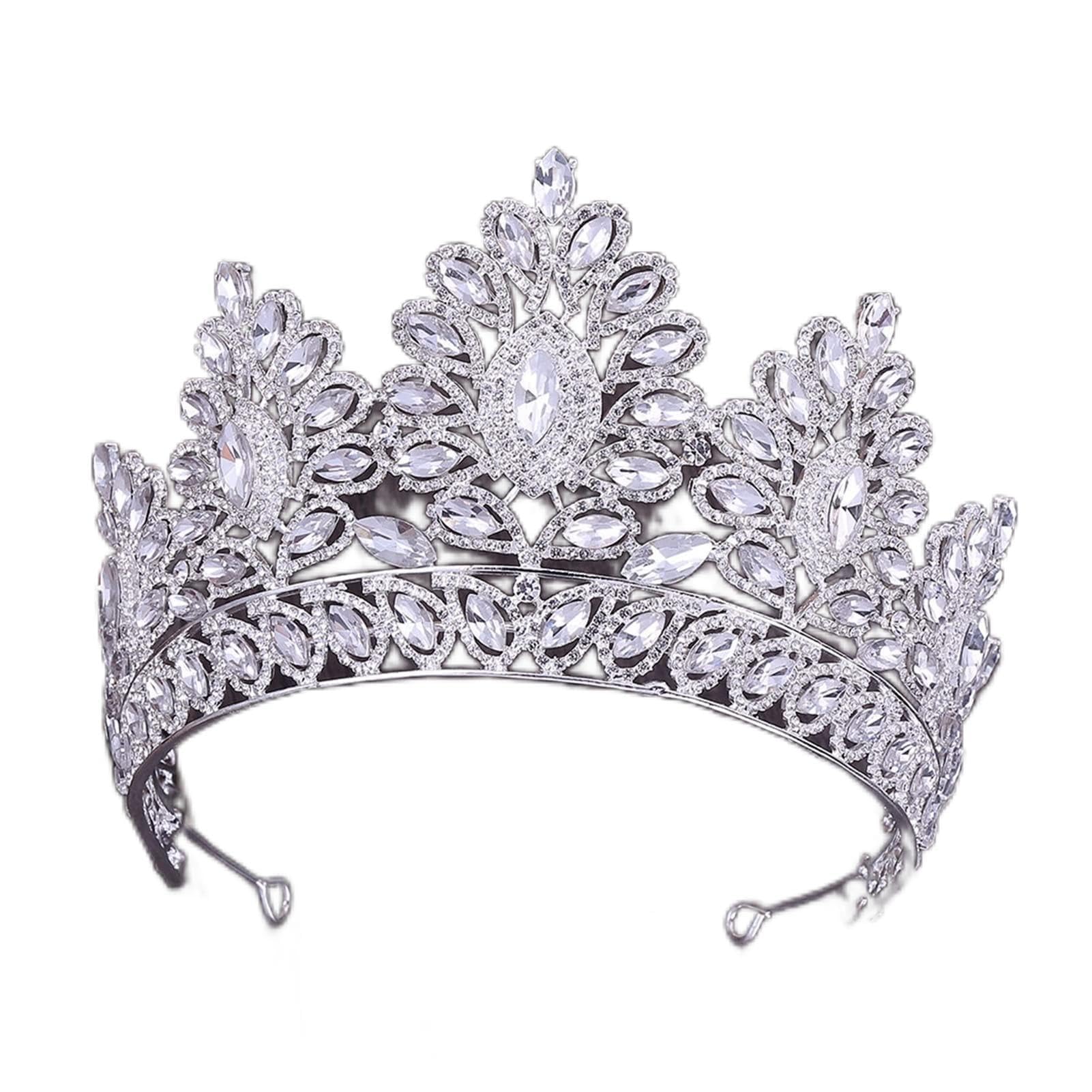 Tiara Con Corona In Cristallo - Accessorio Da Principessa Per Matrimoni E Feste - Foto 7
