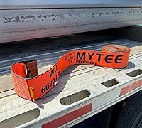 Vista 8 de Correas de cabrestante Mytee Products de 4" x 30' - Correa de amarre resistente a la abrasión naranja para carga con gancho plano WLL# 6670 lbs