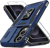 Vista 84 de DEERLAMN - Funda para Samsung Galaxy A15 5G con cubierta deslizante para la cámara + protector de pantalla (1 paquete), soporte giratorio con anillo