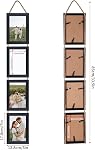QUTREY Black 4x6 Hanging Picture Frames Set of 2, 8 Openings Collage Photo Frames for Vertical 4 by 6 inch Pictures for Wall Decor