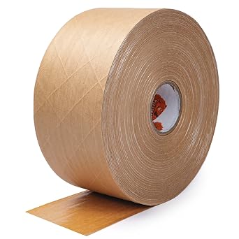 TAPEBEAR Water Activated Tape 2.75inch x 377ft Fiber Reinforced Gummed Tape