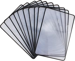Fulaicai 10PCS Page Magnifier Magnifying Sheet 3 Times Magnifying Glass for Reading PVC Rectangular Plastic Reading Aids for Reading Newspaper Low Vision Aids Small Print and Document
