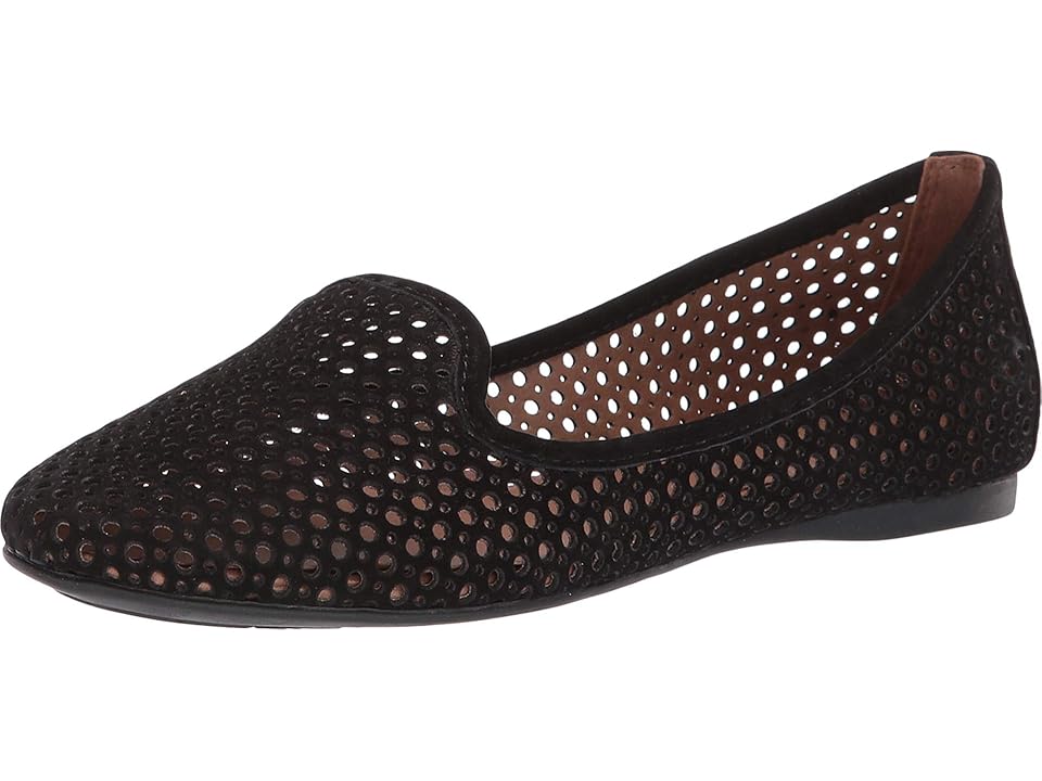 

French Sole Daryl Perforated Flat (Black Nubuck) Women's Shoes