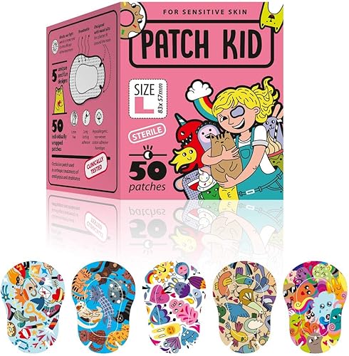 Patch Kid Parchesadhesivos para niños, tamaño grande (50 parches en cada caja). Divertidos y únicos y se ajustan cómodamente. Indicado para uso