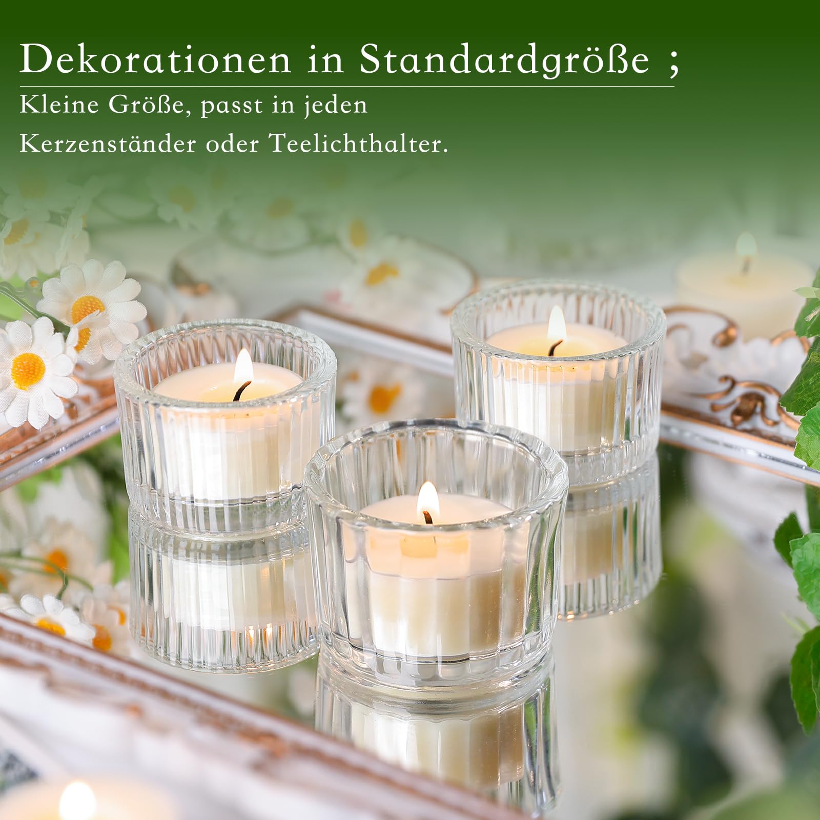 25 velas de té de 6 horas de cera de soja 100% natural, sin olor, sin parafina, no tóxicas, veganas, en taza transparente