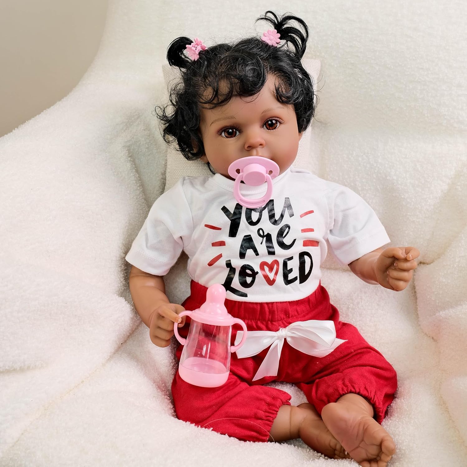 Realistyczne lalki Reborn Baby Dolls Afroamerykanie, noworodek, czarne, tkanina, ciało, miękkie, winylowe, pełne kończyny, realistyczne lalki niemowlęce z kręconymi włosami, zabawka, prezent