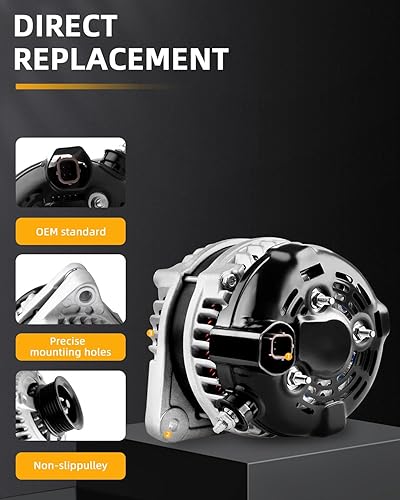 Miniatura 2 de OCPTY Alternadores aptos para Honda Accord 2008 2009 2010 2011 2012 para Accord Crosstour 2010 3.5L 12V 130Amp 6 ranuras polea sustituye a AND0483