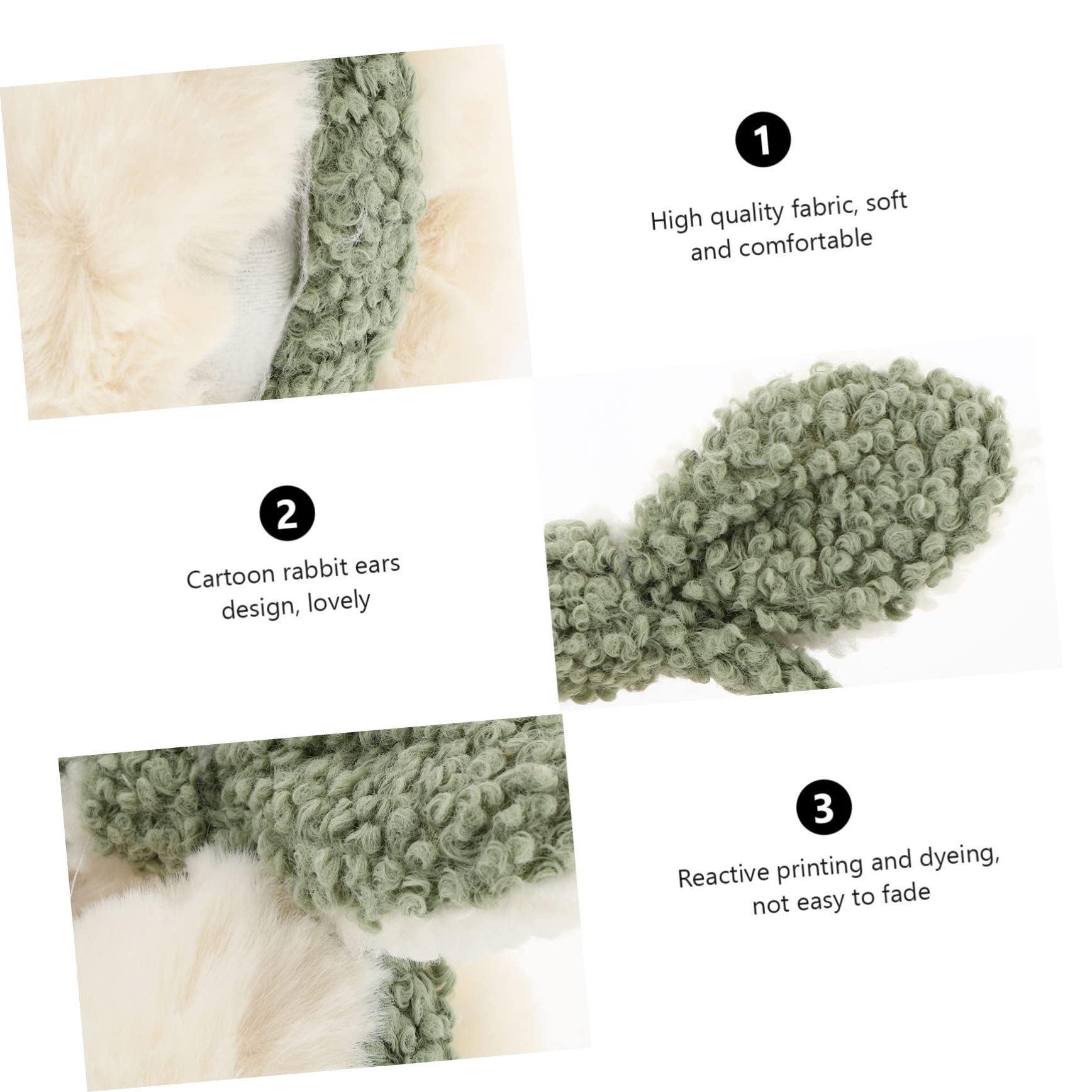 3piezas Diadema De Orejeras De Peluche Gruesas Para Mujer Diseño De Orejas De Conejo Aislantes Térmicos Para Oídos Para Invierno y Almacenamiento y Portátil