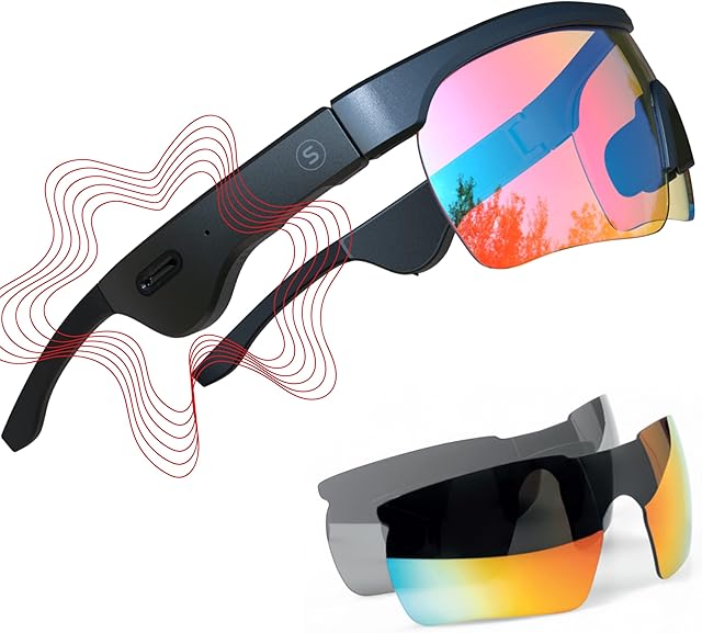 Sportowe Bluetooth Okulary  Sportowe Okulary i Słuchawki Bluetooth 2 w 1  Sportowe Okulary Smart Glasses  Muzyka i Rozmowy telefoniczne, wł./wył. dzięki składaniu UV 400 IPx5,