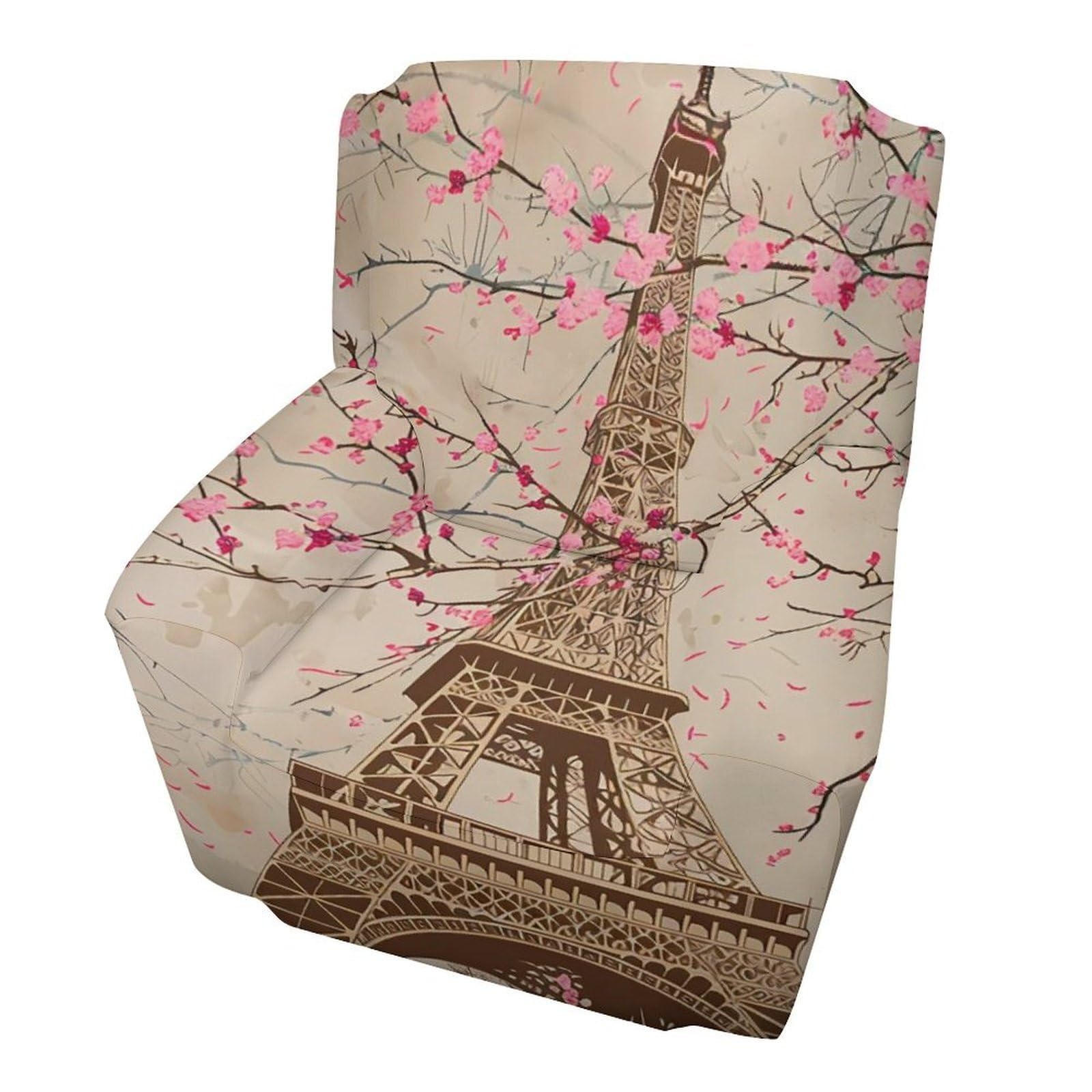 Housse de fauteuil 1 place imprimé Tour Eiffel pour un salon cosy