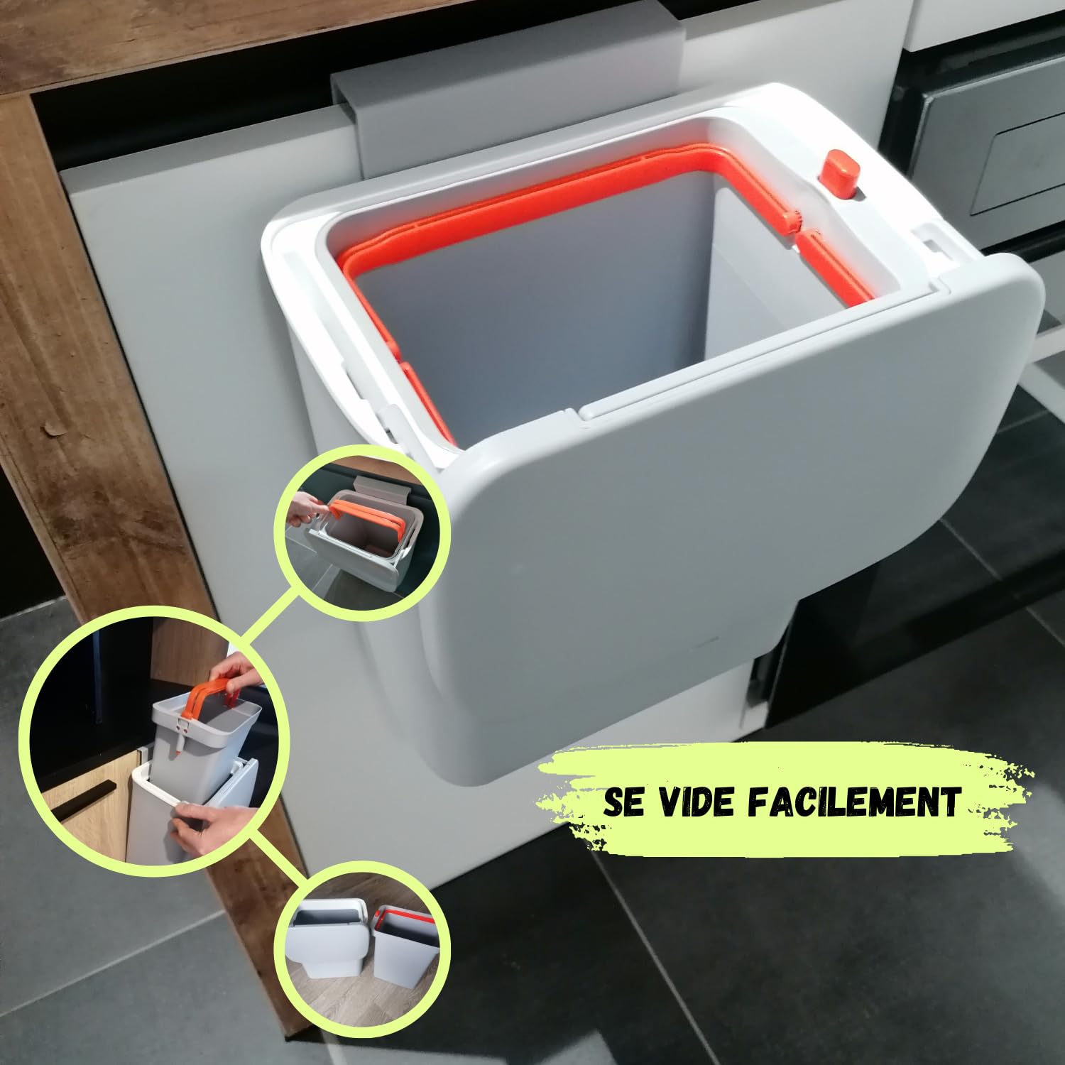 Poubelle Compost Cuisine 9L avec Couvercle - Seau Compost sous Evier