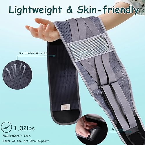 Miniatura 6 de King Mills Soporte de espalda de talla grande para dolor de espalda baja, soporte de vientre obeso transpirable para ciática, dolor de espalda,