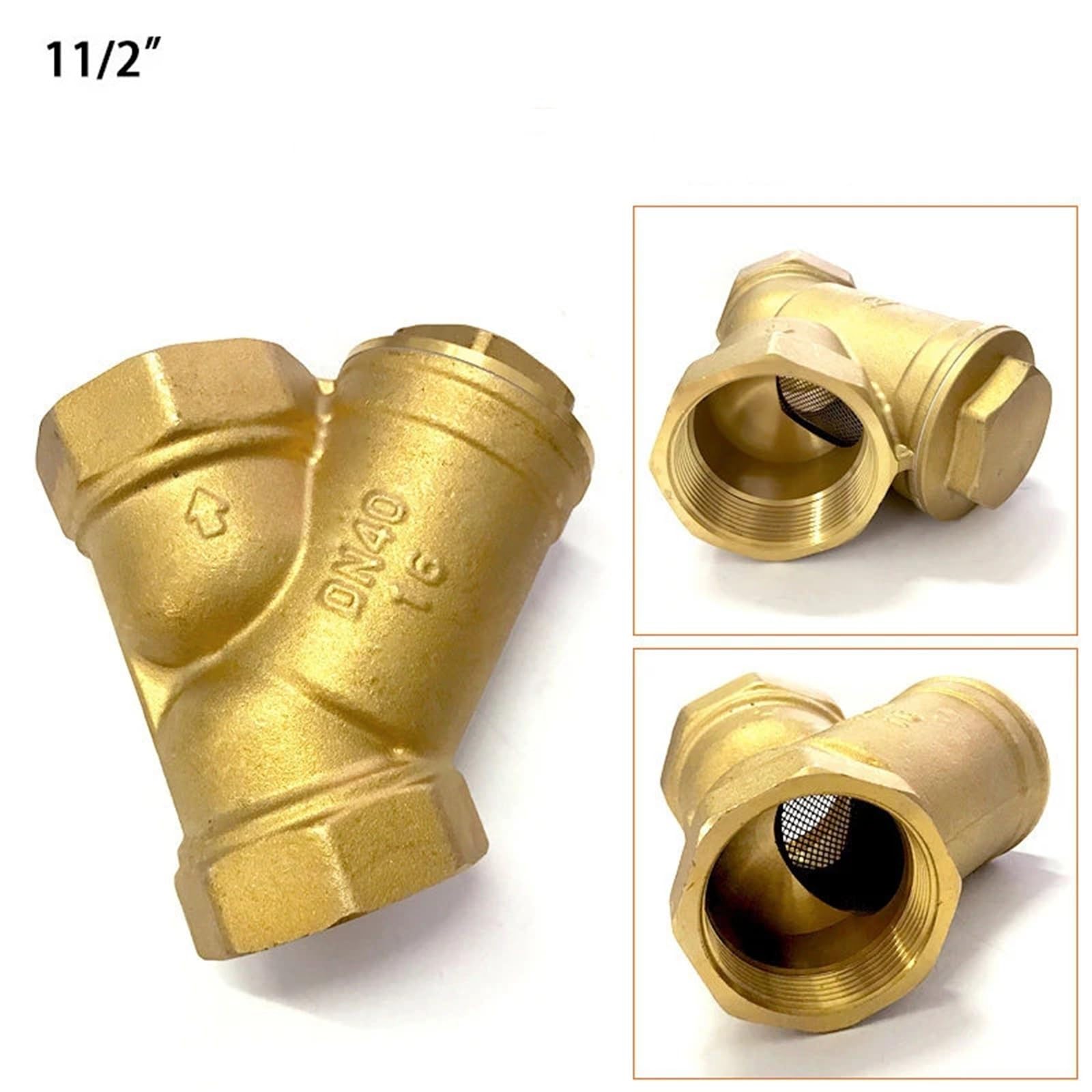 Filtro de latón con Forma de Y de 1/2", 3/4", 1", 2", 3" y 4" con Rosca Hembra en línea de Malla Y.(2")