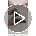 Image of Folding Round Compact Mirror - PU Leather Vanity with Stand for Desk, Camping, Travel - Personal Tabletop HandMirror - Princess Square Makeup