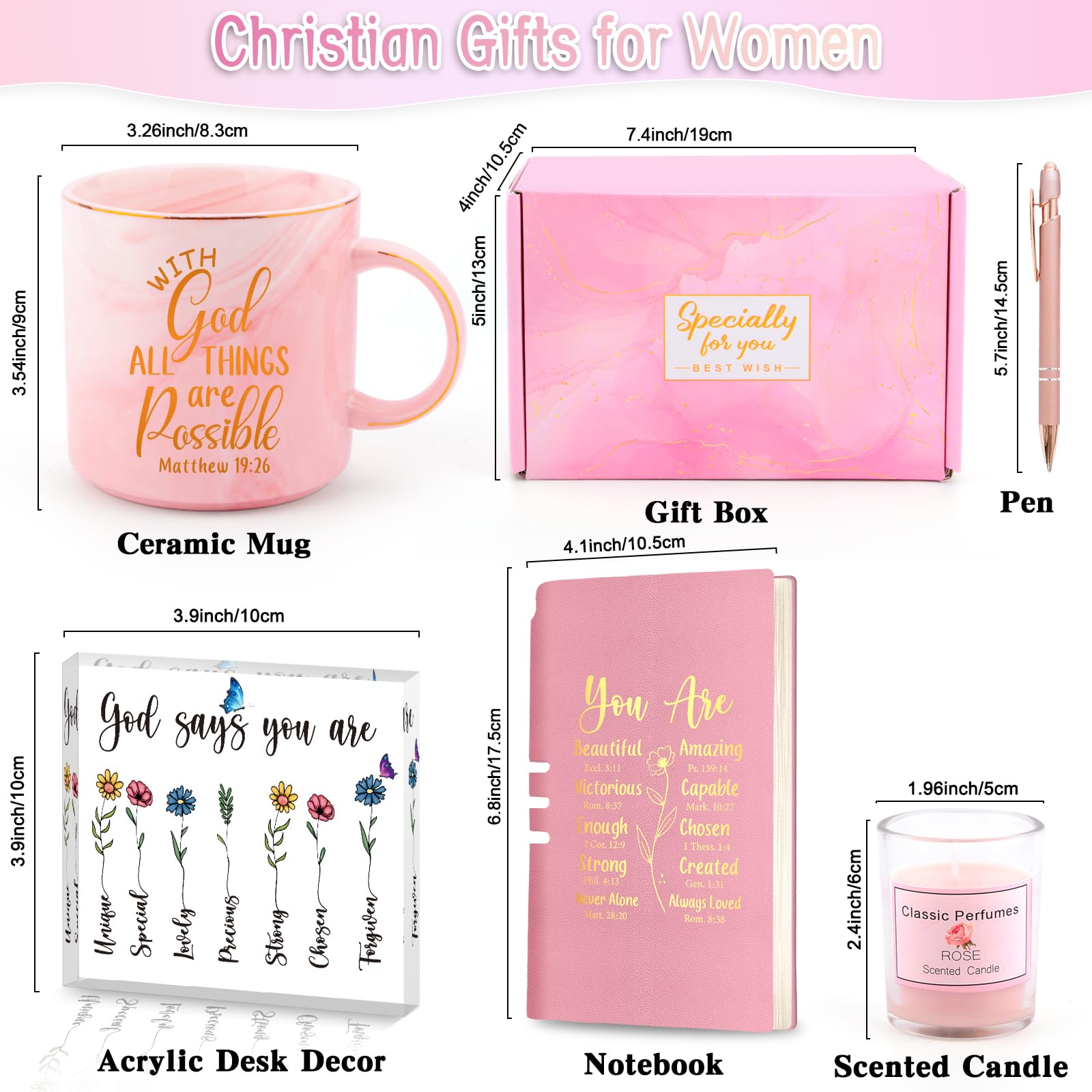 Christliches Geschenk für Frauen, Glaube, Taufgeschenke für Mädchen, Bibelvers, religiöses Geschenk, Frauen, katholisch, inspirierend, spirituelles Geschenk, Mutter, geheime Schwester, Freundin