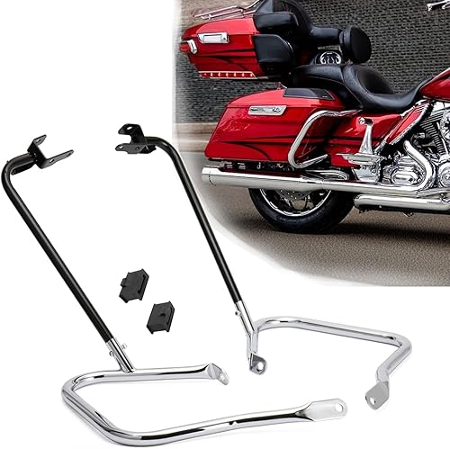 Kit completo de protectores de alforja trasera cromada para Harley Touring Street Road Glide Electra Glide Road King 2014 y posterior