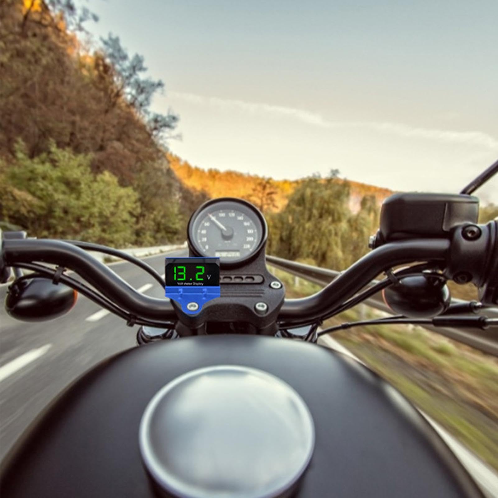 Misuratore di tensione 12V, voltmetro con display digitale, Contatore 12V con display a LED per moto, Multiuso Misuratore di tensione 12V Indicatore audio per auto, Misuratore di tensione impermeabile