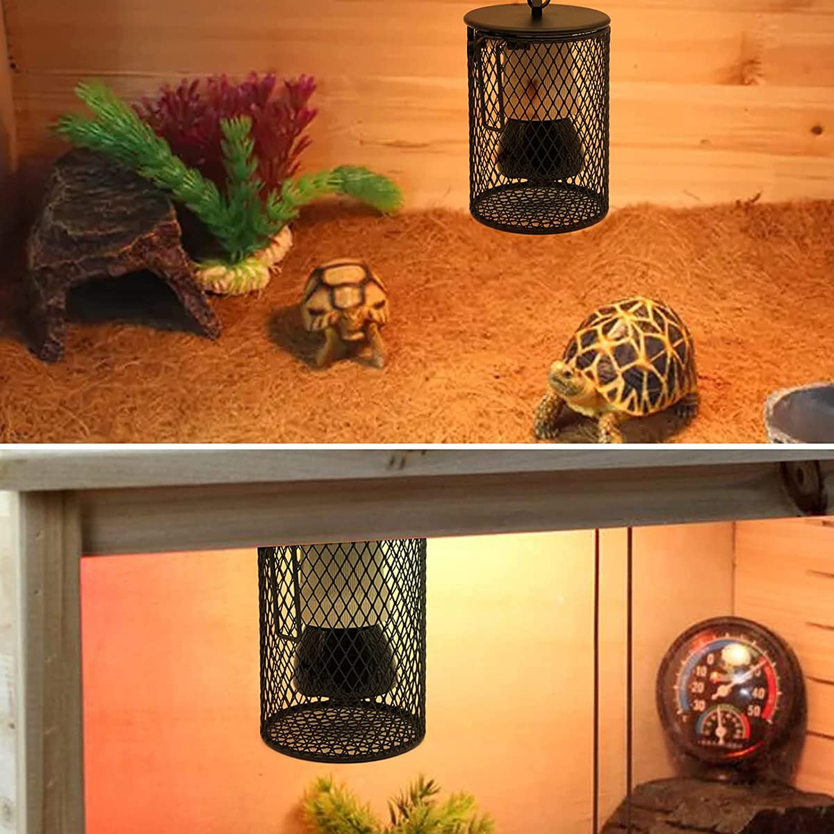 Lampa grzewcza z przełącznikiem przeciwgryzowym i regulacyjnym, żarówka ceramiczna Lampa grzewcza, dla Zwierząt Jaszczurka żółw,25W