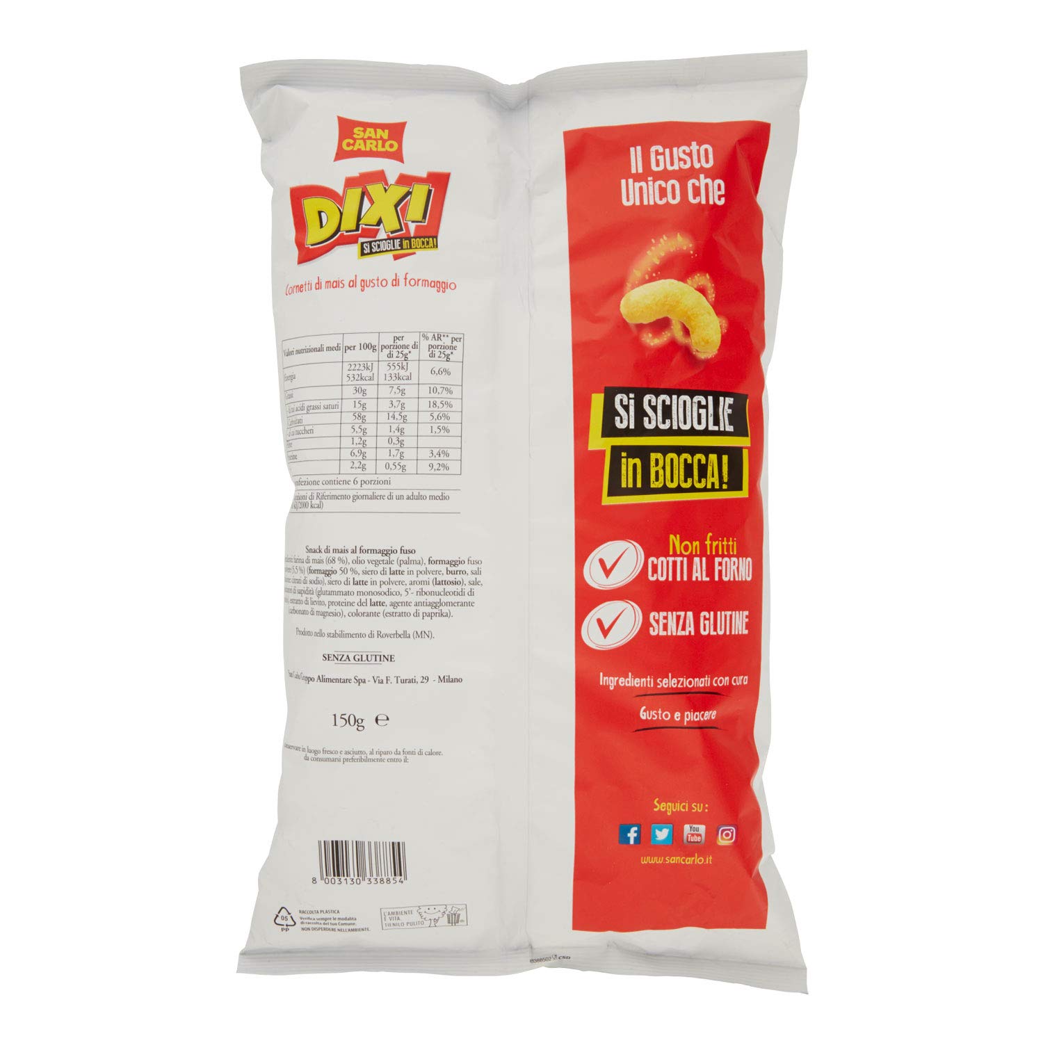 San Carlo Dixi Cornetti di Mais, 150g