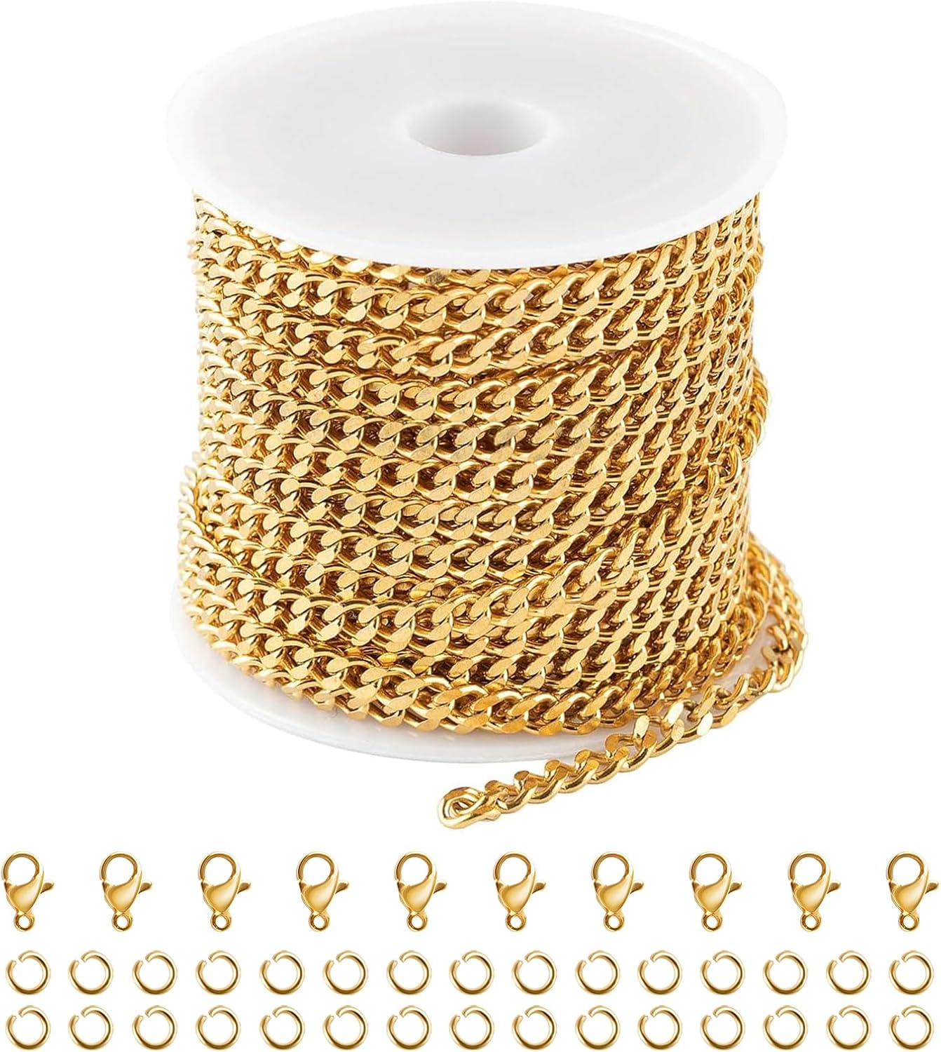 Amazon.com: Kyutong 16.4 Feet Gold Plated Craft Chains for Jewelry ...