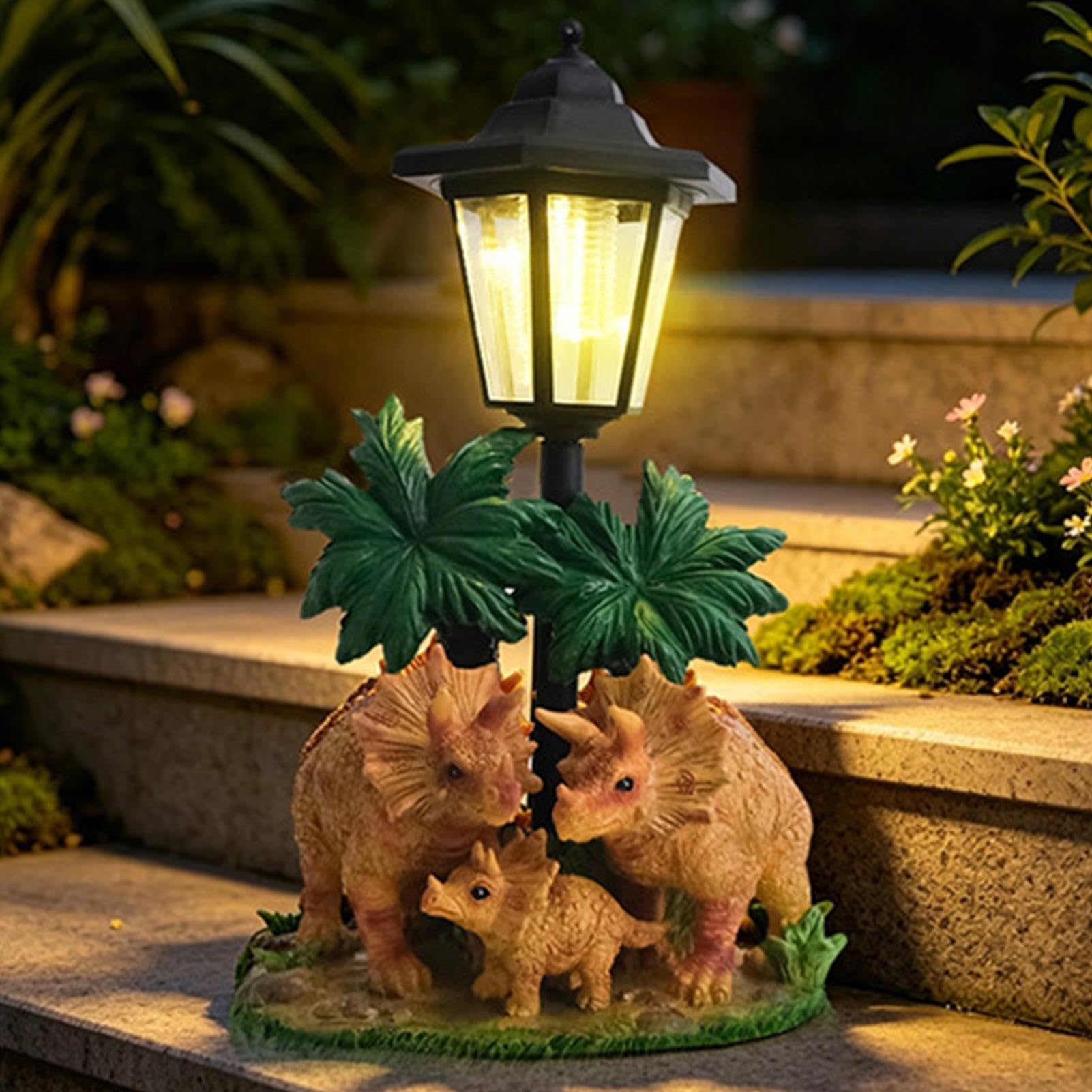 Dinosauro giardino statue resina dinosauro impermeabile solare decorazione
