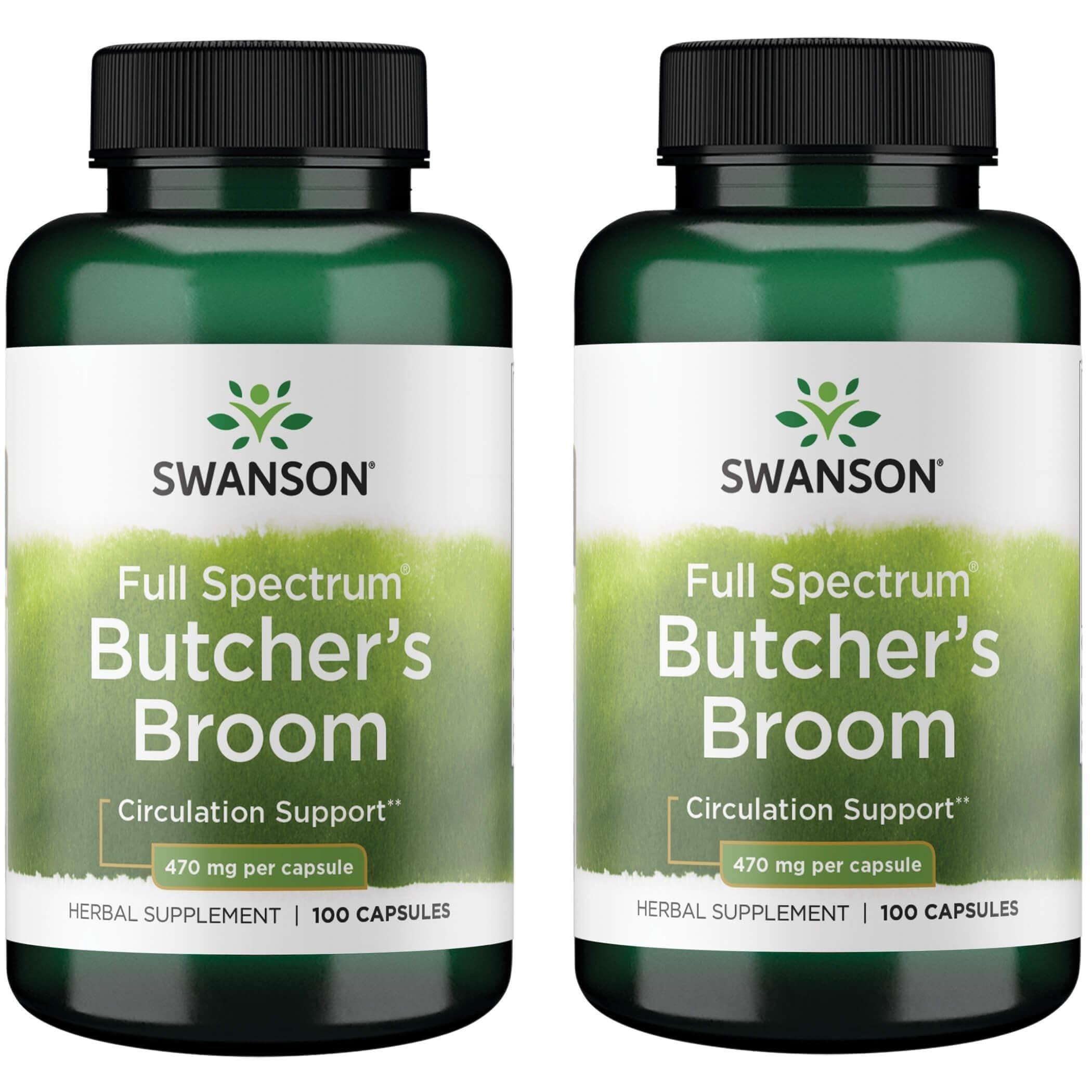 Swanson Butcher's Broom 470 Milligrams 100 Capsules (2 Pack)