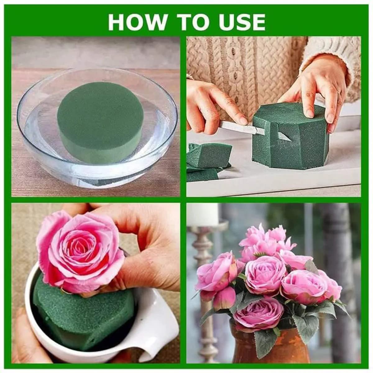 Mousse Florale Ronde 5 PCS - Mousse Oasis Humide Et Sèche Pour Arrangements Floraux, Mariages Et Décoration