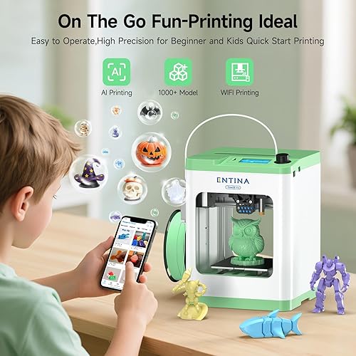 Miniatura 3 de Entina TINA2S Impresoras 3D con impresión WiFi en la nube, enorme biblioteca, totalmente montada, mini impresora 3D para principiantes y niños con