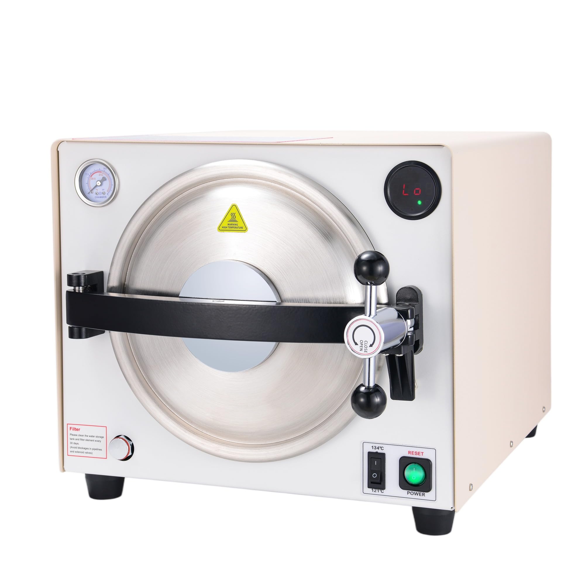 Autoclave de 18 litros, autoclave de vapor, autoclaves de laboratorio dental de 1000 W con manguera de drenaje y 3 bandejas