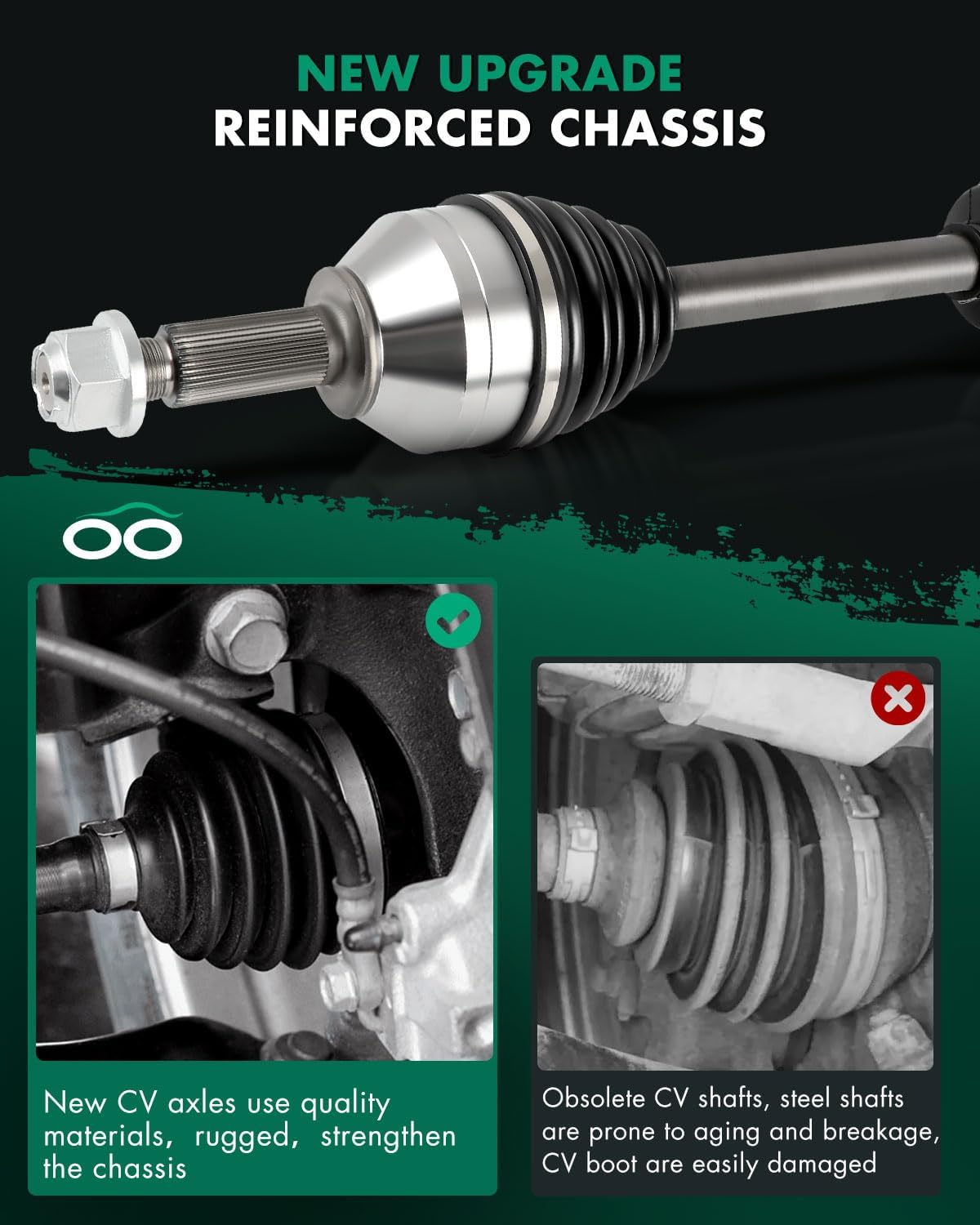 SCITOO Front Left Driver Side CV Axle Shaft Assembly Fit for Ford Flex,for Ford Taurus,for Ford Taurus X,for Lincoln MKS,for Lincoln MKT,for Mercury Sable 3.5L,3.7L