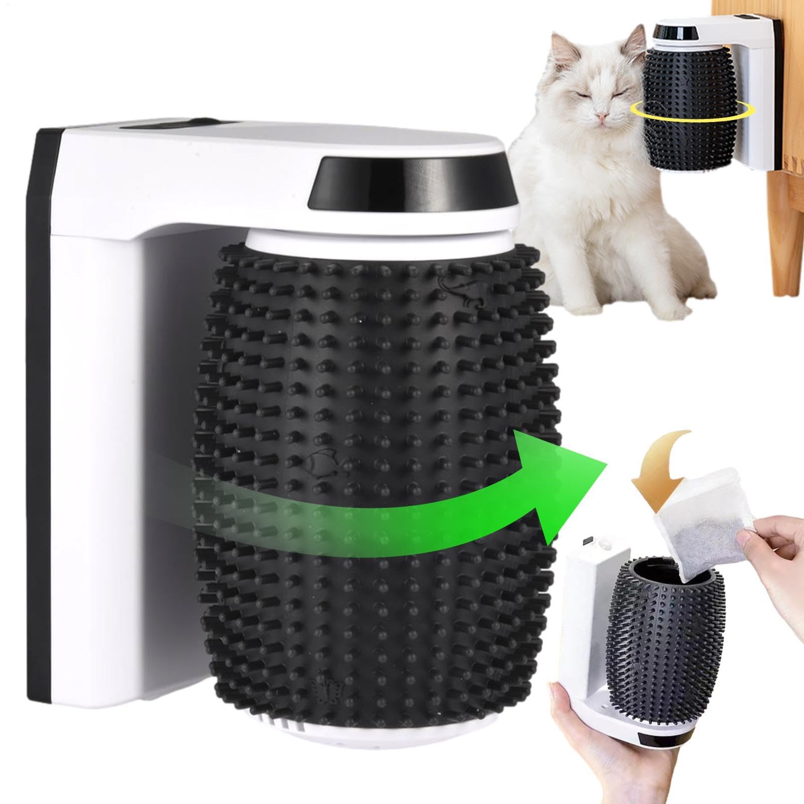 Raschietto angolare gatto – auto-parrucchiere, gatti | Wall Corner Pet Groomers morbida spazzola massaggiante per gatti con corto e lungo | Groomers morbida spazzola massaggiante per gatti con corto e lungo