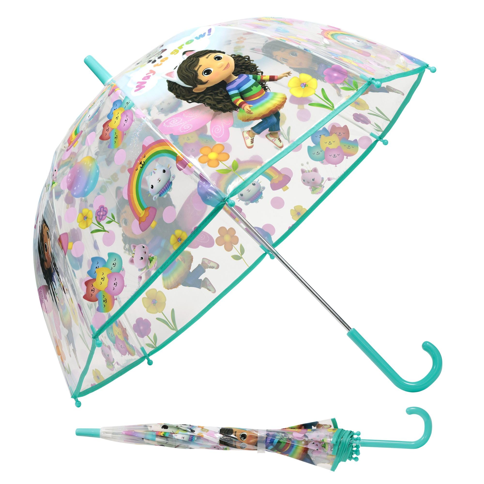 Pre School Unisex Kids Multicoloured Transparent Bell Umbrella 19" Manual | Acotis