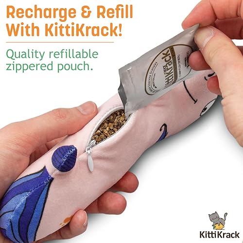 Miniatura 45 de KittiKrack Rock Organic Silvervine - Sustituto de hierba gatera para gatos y gatitos Gránulos de vid plateada cosechados salvajes totalmente