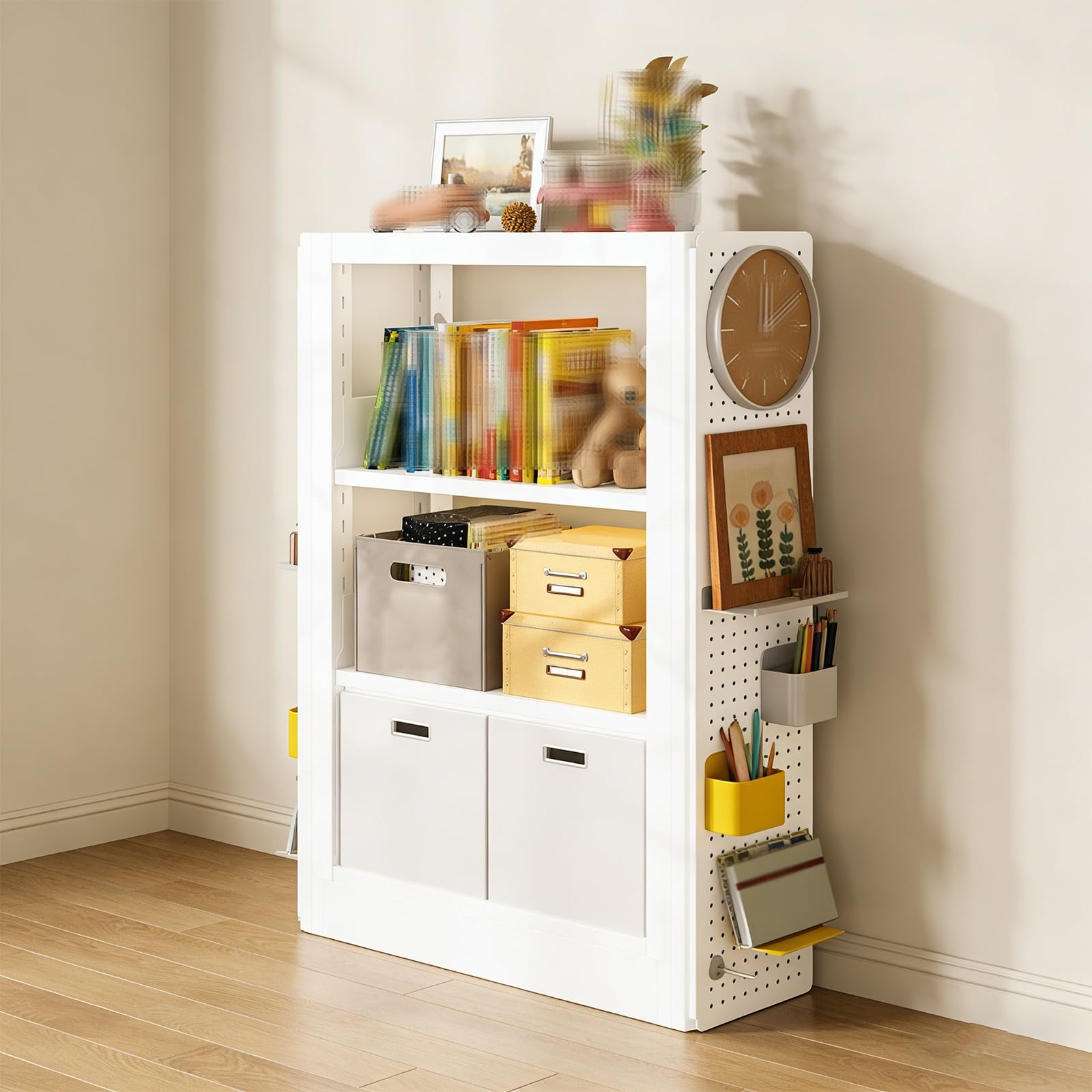 Scaffale da Cucina Salvaspazio Scaffalatura Materiale in Acciaio Laminato a Freddo Pannelli Laterali Forati Adatto a Cucine, Camere da Letto Scaffalatura Metallo(70 * 30 * 120cm)