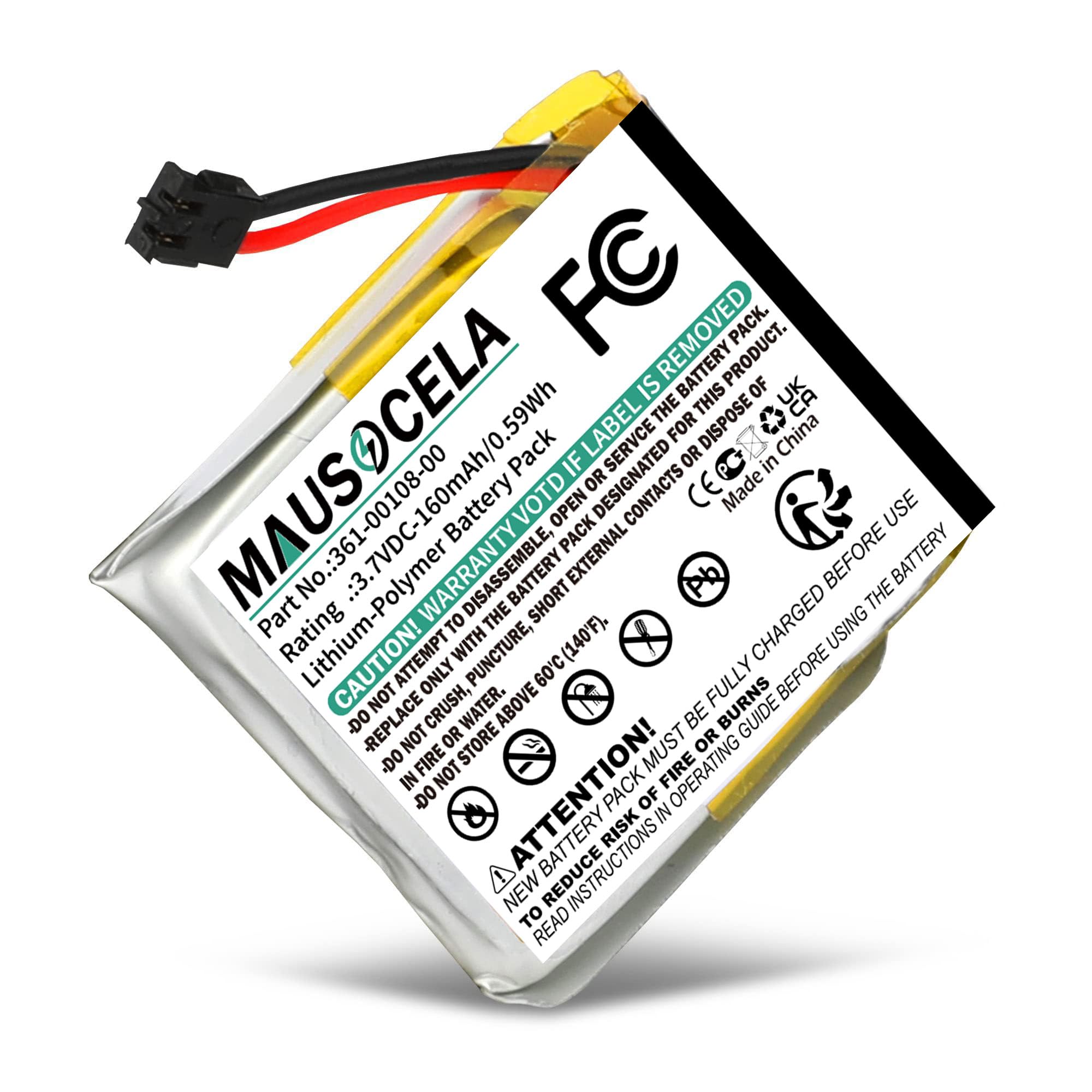 MAUSOCELA 361-00108-00, 361-00108-01Replacement Battery, Compatible with Garm'in Vivoactive 3, Vivoactive 3 Music, 160mAh/3.70V -Li-Polymer