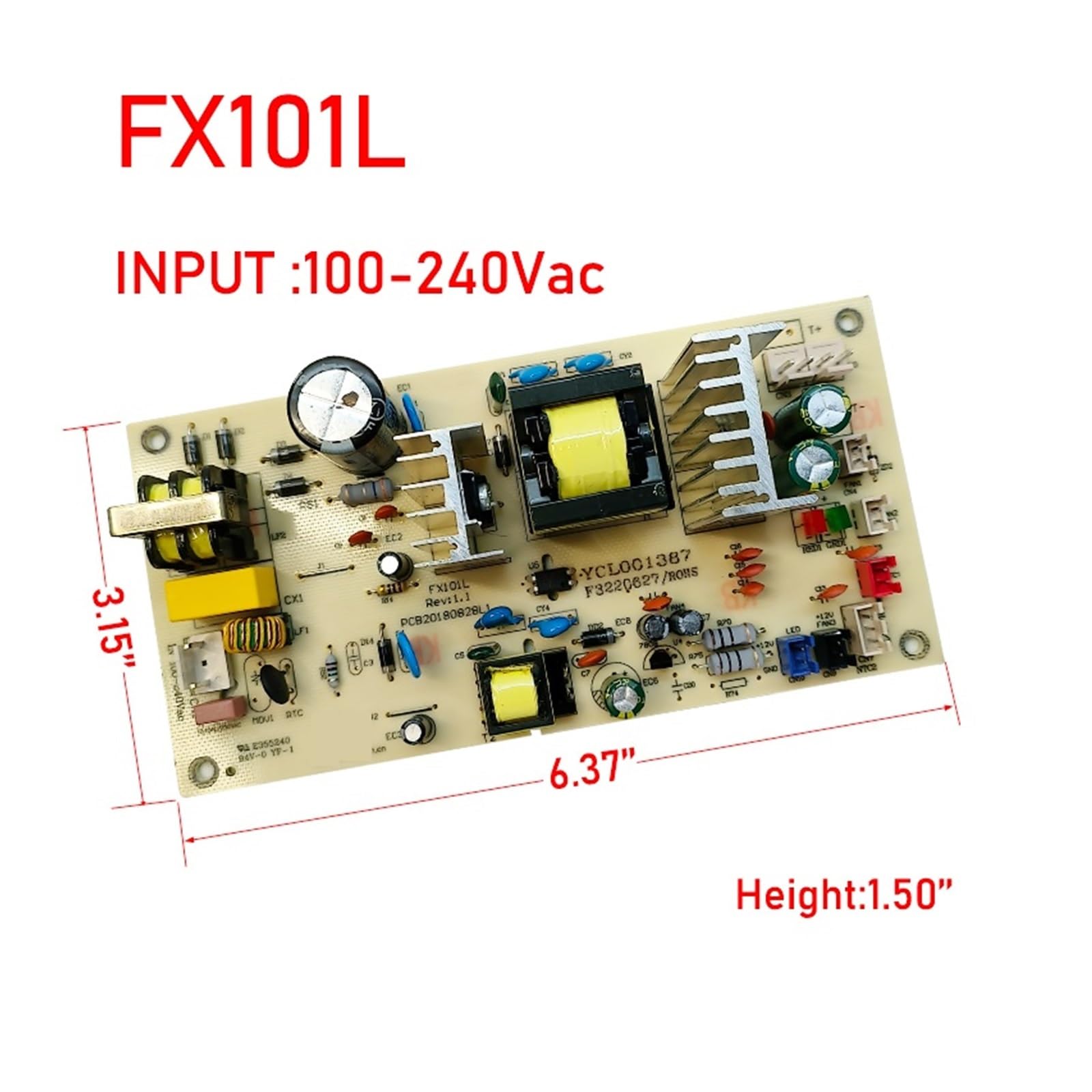 Regleta de alimentación for vinoteca, compatible con FX-101L, regleta de alimentación for vinoteca/refrigerador, 100V-240V