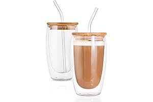 Premium Double Wall Glass Tumbler with Lid: The Perfect Insulated Coffee Mug