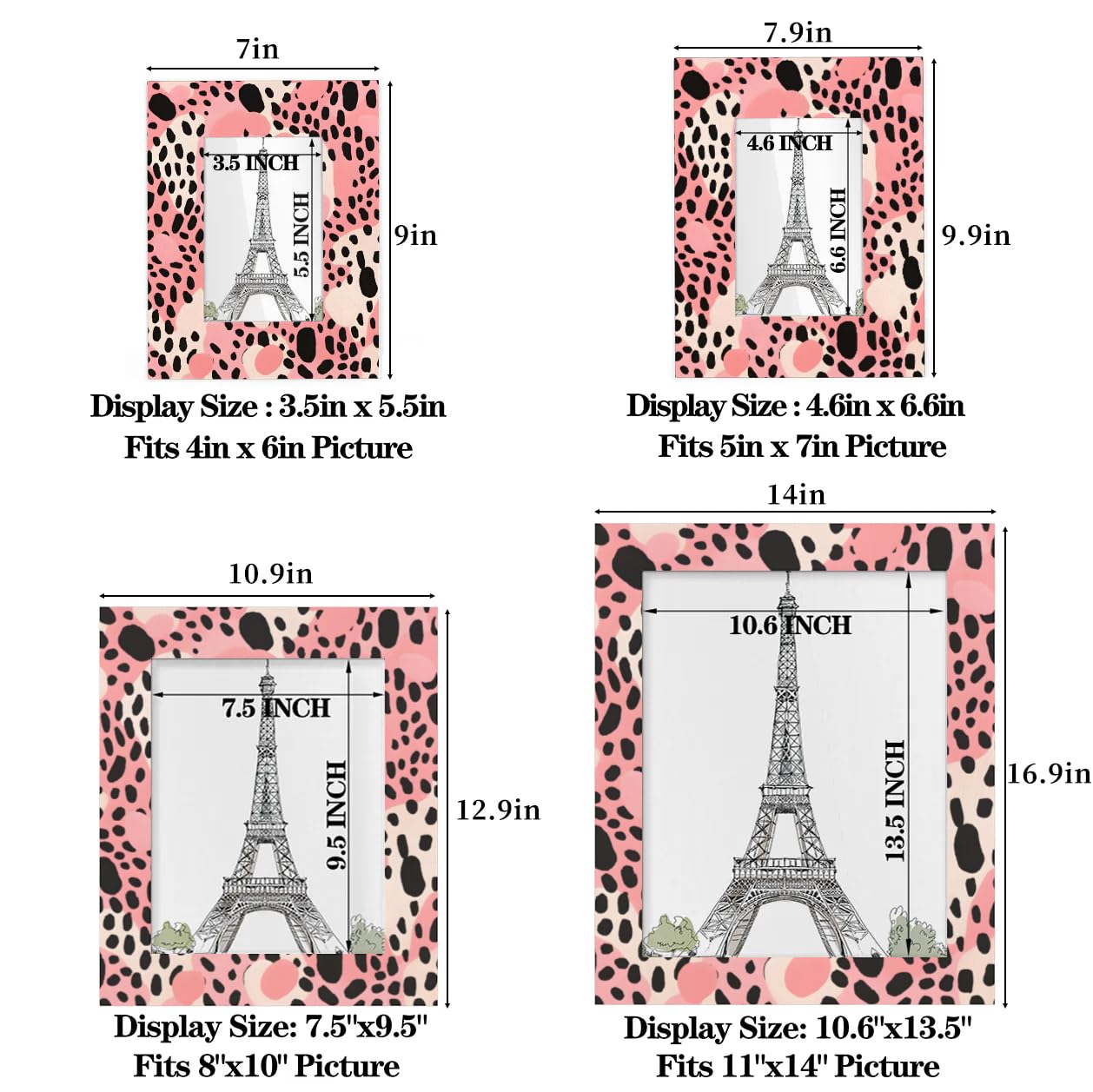 Amazon.com - Foerrkelg Pink Leopard Print Picture Frame 4x6, Pink