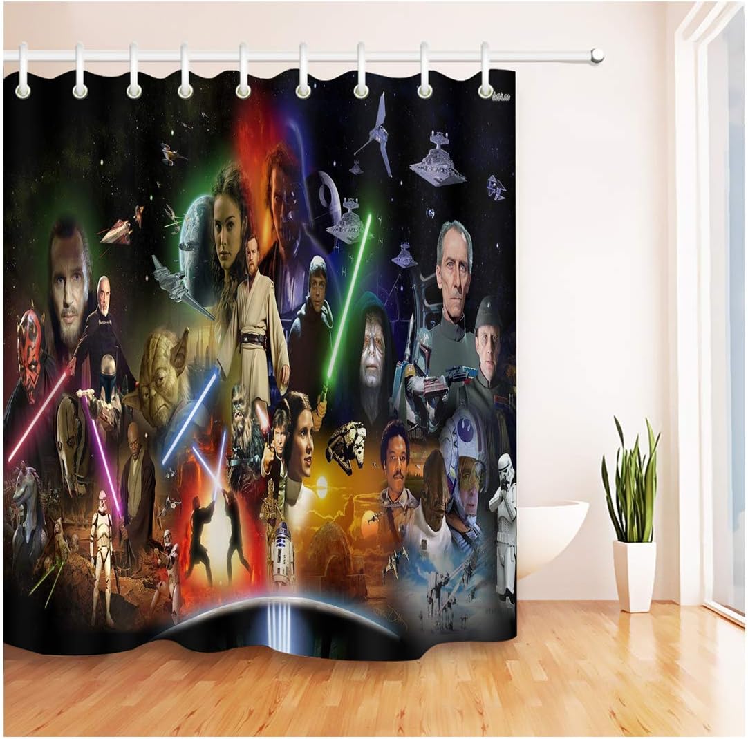 36 x 72 inch Art Style Shower Curtain with Hooks